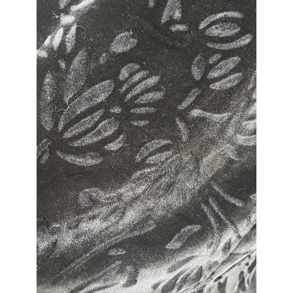 Bentley Burnout Floral Top 1X Black Whimsigoth Boho Western Goth Grunge Classic - Picture 7 of 10